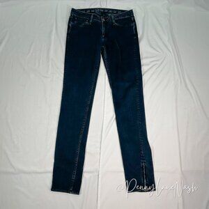 Earnest Sewn Harlan Ankle Zip Skinny Jeans in Dark Wash Size 27